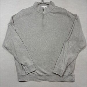Peter Millar Pullover Men Large Gray Crown Comfort Interlock 1/4 Zip Sweater